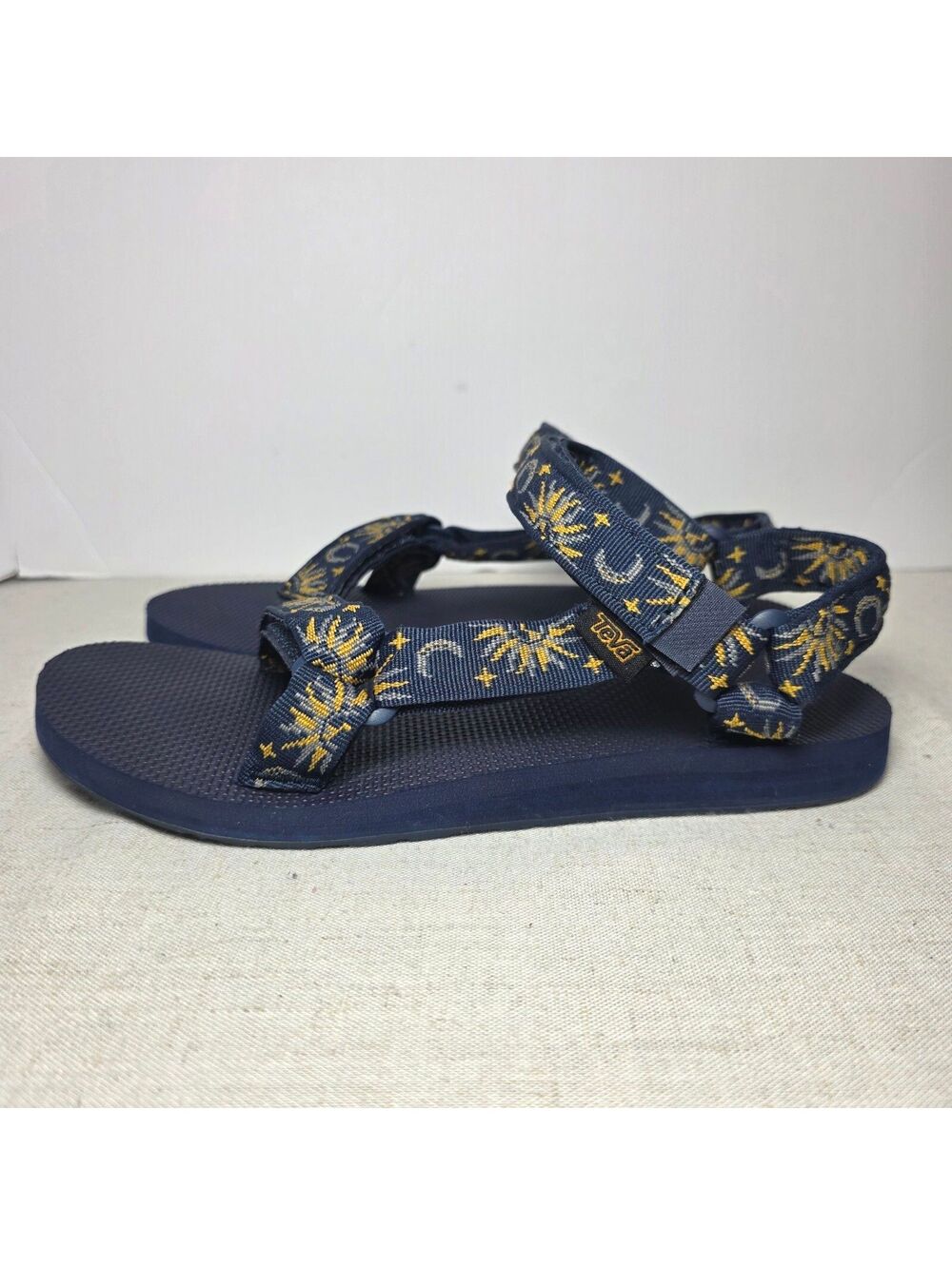 Teva Constellation Women's Sandals Size 9 Blue Gold Sun Moon Stars Adjustable
